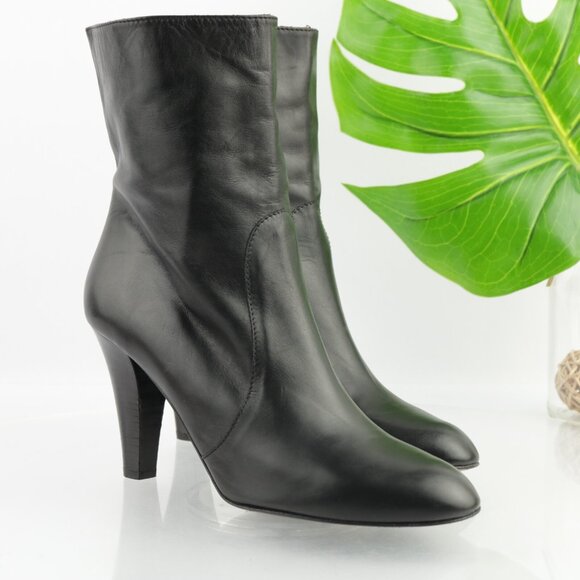 Coach Womens Melinda Boots Size 9.5 Black Leather High Heel Bootie Elegant Italy - Picture 12 of 12
